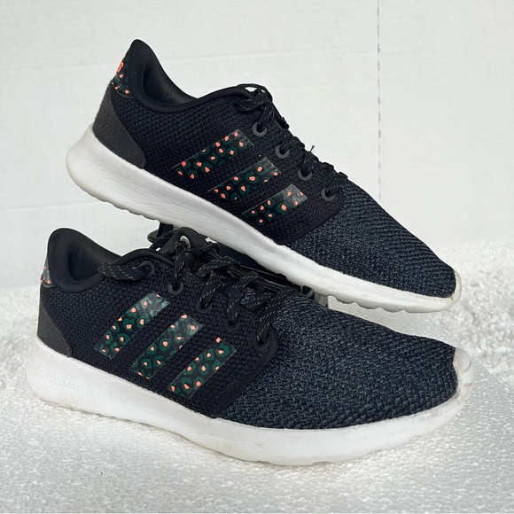 Adidas Women's Cloudfoam Lite Racer Black and White Running Sneakers Size 7.5 - Picture 1 of 9